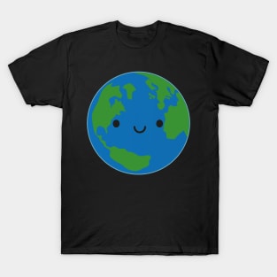 Happy Kawaii Planet Earth T-Shirt